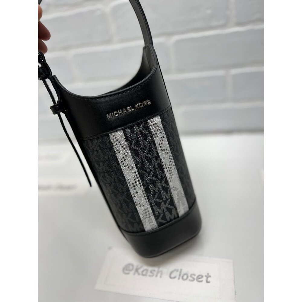 Michael Kors wine bottle holder with stripe black multi - Picture 5 of 8